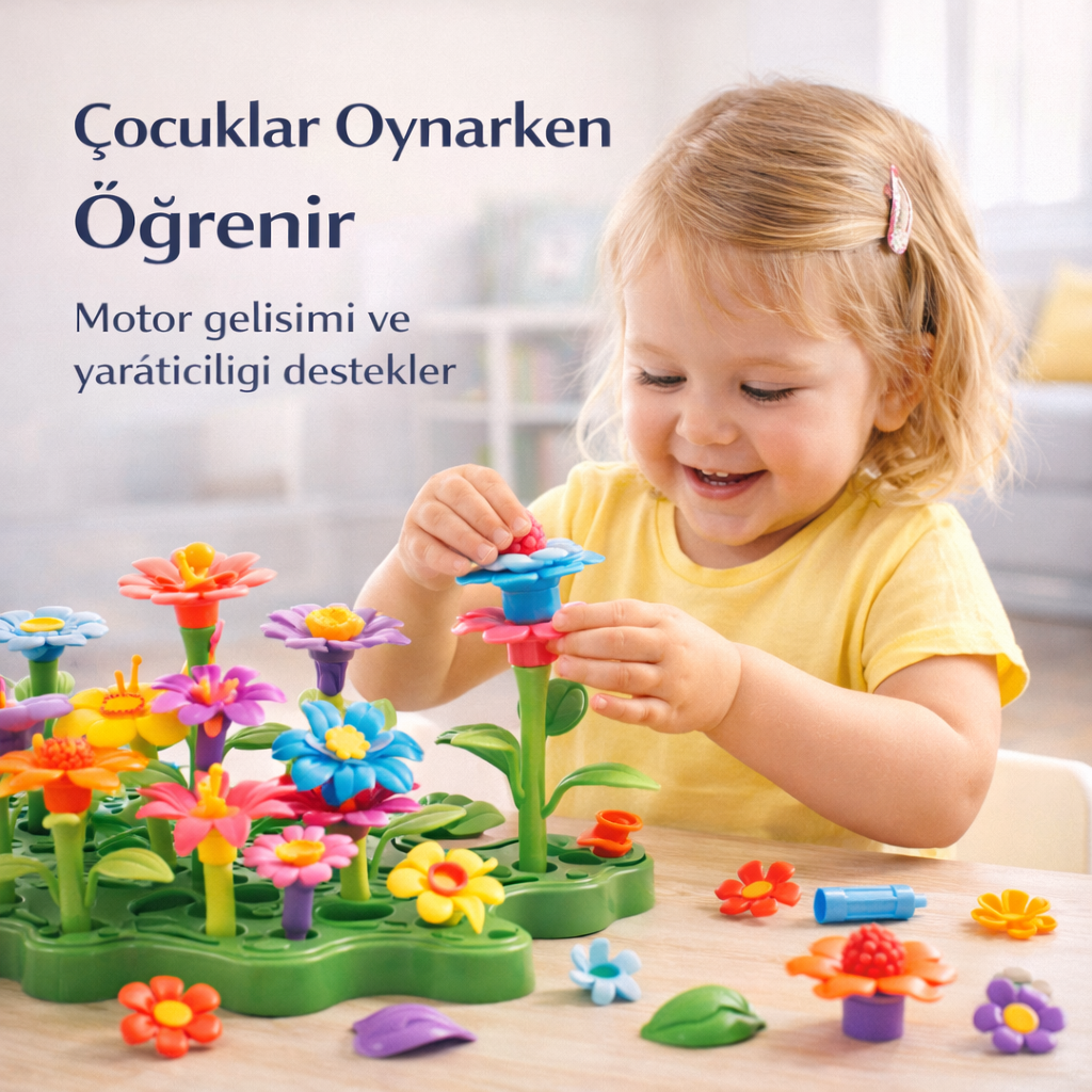 Minyoo™ Montessori Çiçek Bahçesi Yapım Oyuncağı