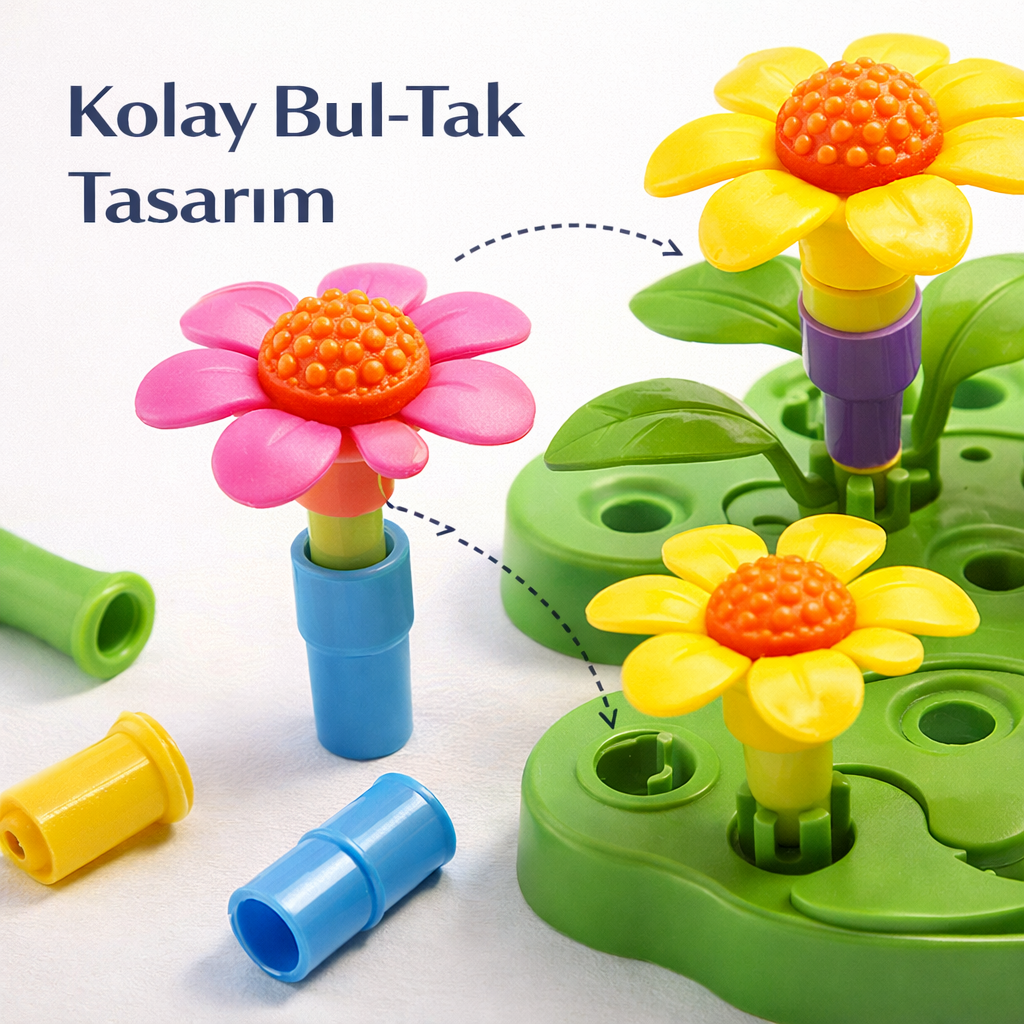 Minyoo™ Montessori Çiçek Bahçesi Yapım Oyuncağı