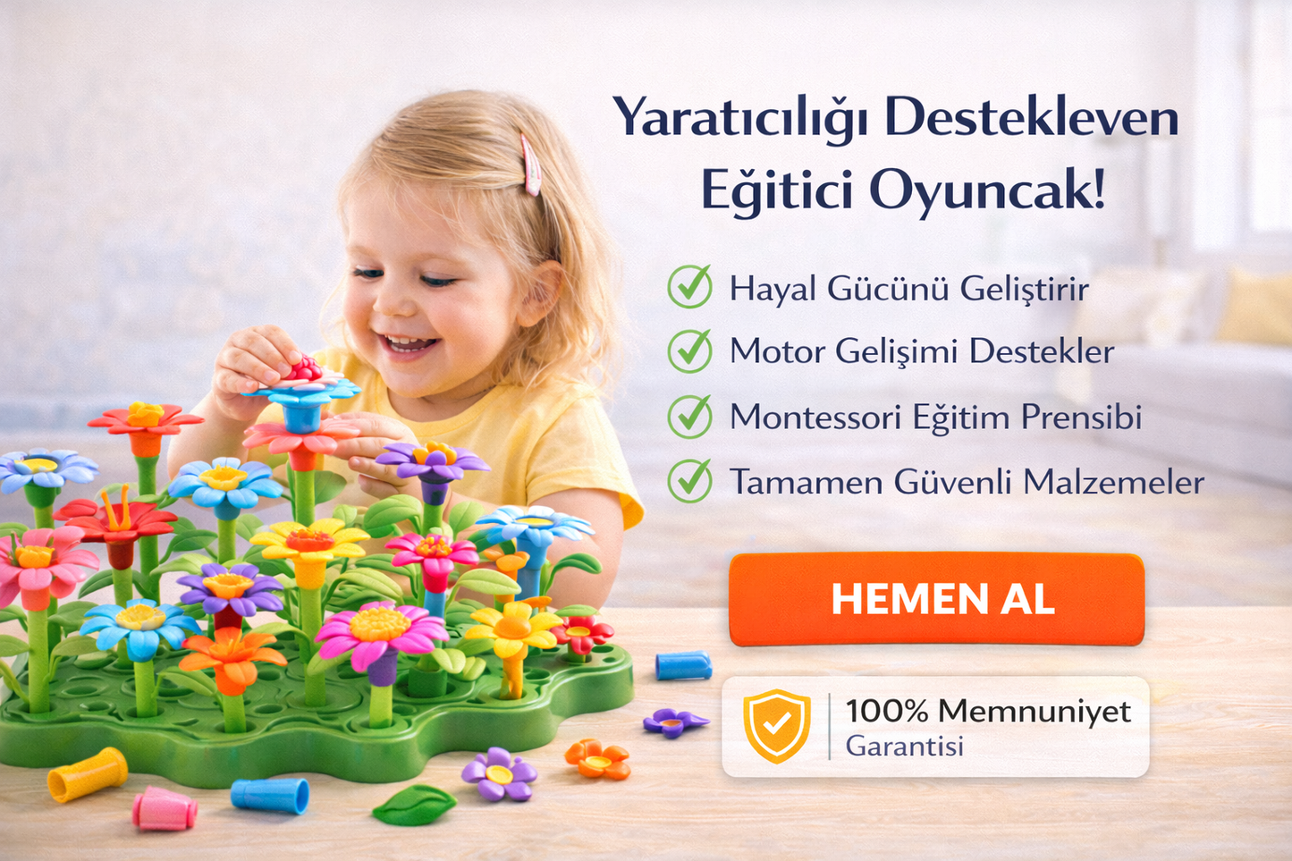 Minyoo™ Montessori Çiçek Bahçesi Yapım Oyuncağı