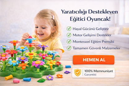 Minyoo™ Montessori Çiçek Bahçesi Yapım Oyuncağı