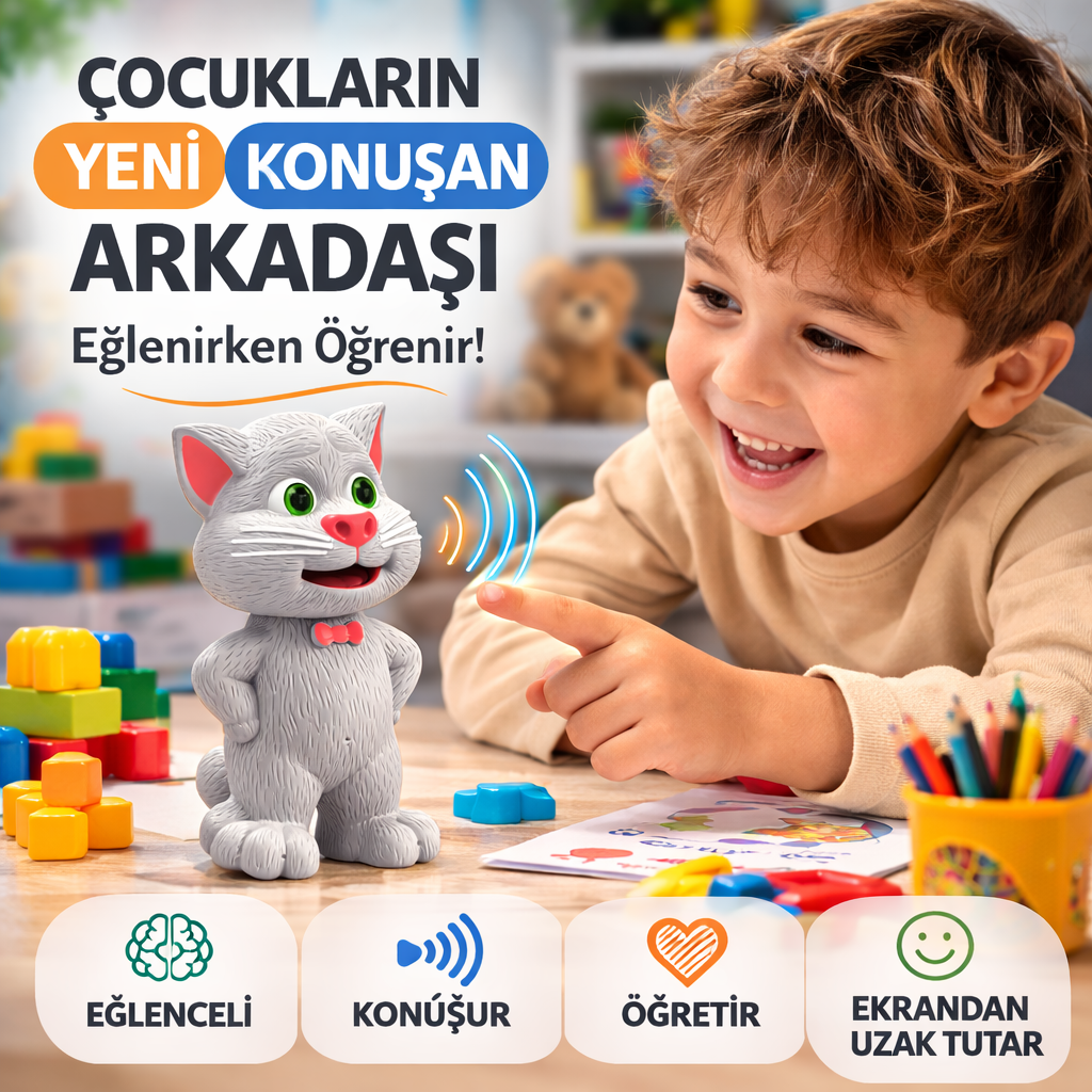 Minyoo™ Konuşan Kedi Taklit Oyuncağı